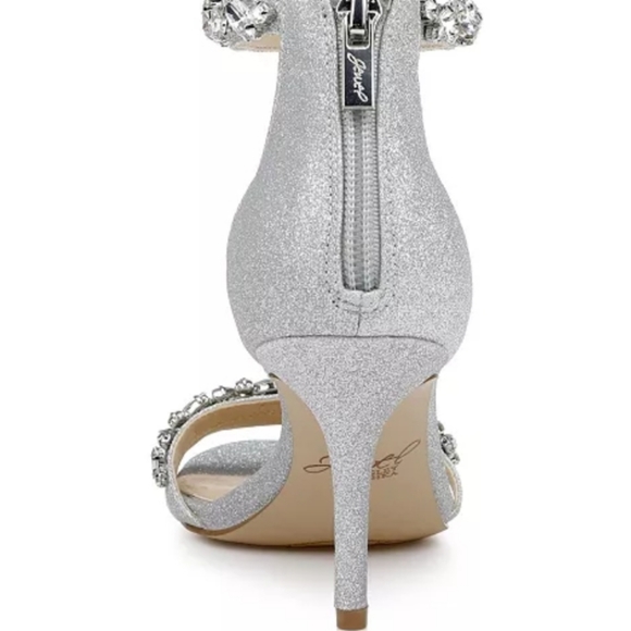 Jewel by Badgley Mischka Caroline Embellished Ankle Strap Evening Sandals -9 - Picture 3 of 6